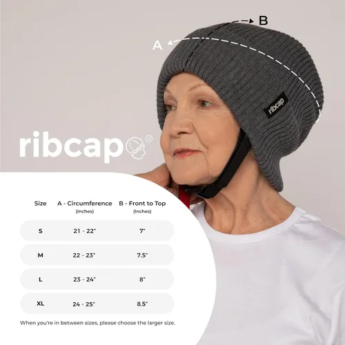 Vista 4 de Ribcap Lenny - Casco protector de grado médico, color gris, estilo gorro