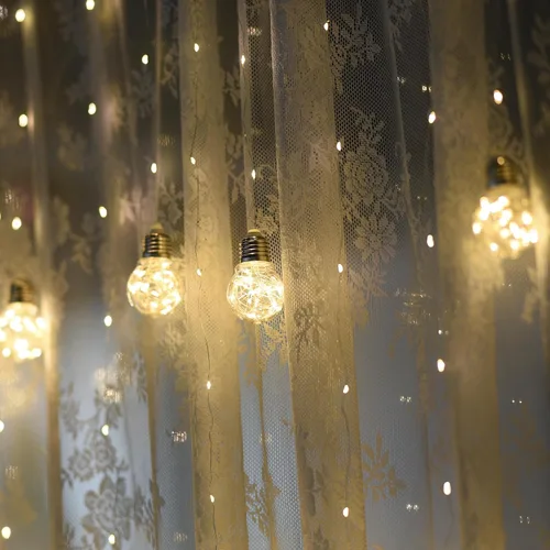 Vista 8 de Dailyart Luces LED para dormitorio, 300 luces LED de cortina de bola de deseos, 8 modos, USB / funciona con pilas, luces de hadas con control remoto
