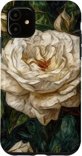 Vista 8 de iPhone 16 Van Gogh Art White Flower White Roses Case