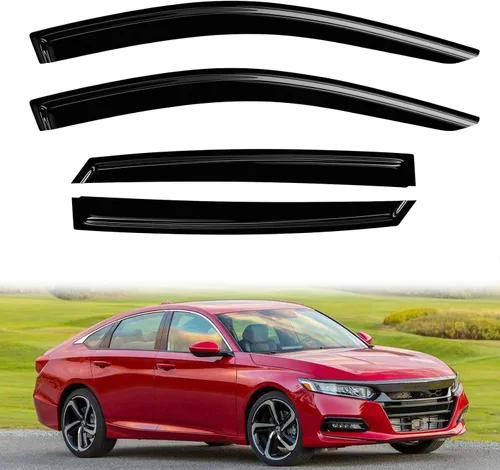 Vista 10 de 4 protectores de lluvia para Chevy Equinox 2010-2017, viseras de ventana, deflectores, parasoles, cinta de ventilación en canal hacia fuera