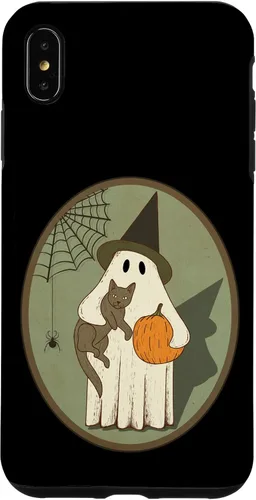 Vista 11 de iPhone 16 Vintage Ghost with Cat Halloween Graphic Case