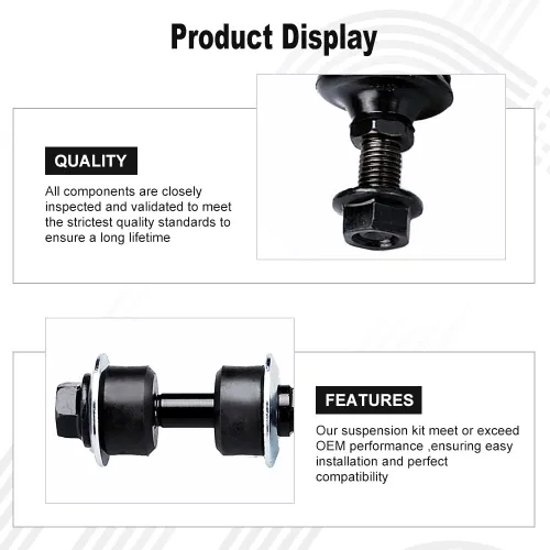 Vista 5 de 8 piezas aptas para Nissan D21 86-94 para Nissan Pickup 95-97 Kit de suspensión delantera (2) ES2998RL extremo de barra de acoplamiento interior (2)