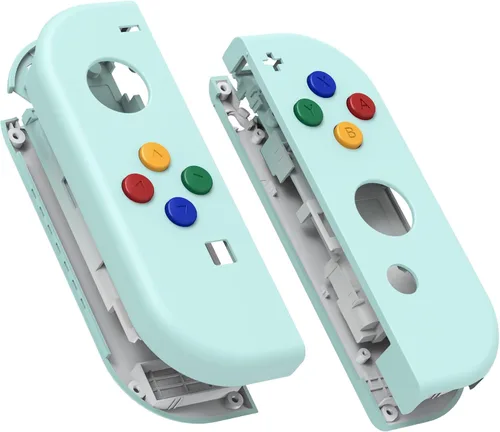 Vista 12 de eXtremeRate DIY Replacement Shell Buttons for Nintendo Switch & Switch OLED, Blue Soft Touch Custom Housing Case with Full Set Button for Joycon
