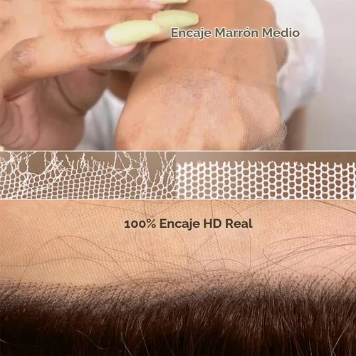 Vista 2 de Pelucas de encaje frontal de color marrón chocolate 15A de 2 x 6 pulgadas de densidad 2 x 6, pelucas de cabello humano invisible de 0.004 in Peluca