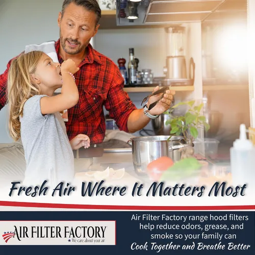 Vista 4 de Air Filter Factory Filtro de campana extractora BPQTF, 99010317, QT2000, WA6500, WA65F, S99010317 Reemplazo para Broan Nutone Aluminio Grasa Malla