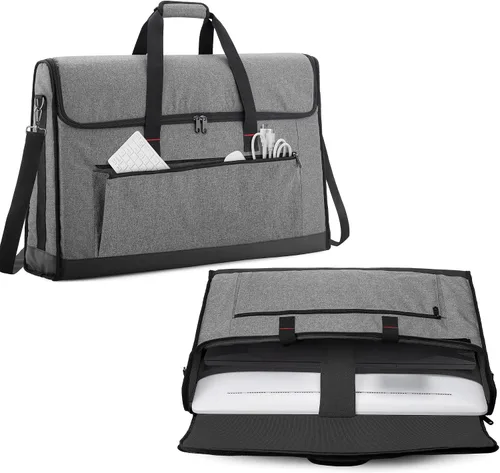Vista 8 de Trunab Estuche de transporte para monitor de 24 a 27 pulgadas, bolsa de viaje acolchada con capacidad para hasta 2 pantallas LCD/televisores,
