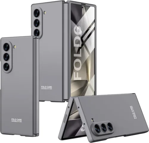Vista 8 de Miimall Funda ultradelgada para Galaxy Z Fold 6, funda de cuerpo completo con protector de pantalla integrado, apto para bolsillo, a prueba de Gris