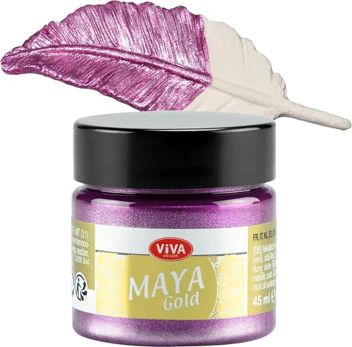 Vista 14 de Viva Decor Maya Gold (verde manzana) 1.52 onzas líquidas - Pintura acrílica metálica brillante para trabajos creativos en madera, vidrio