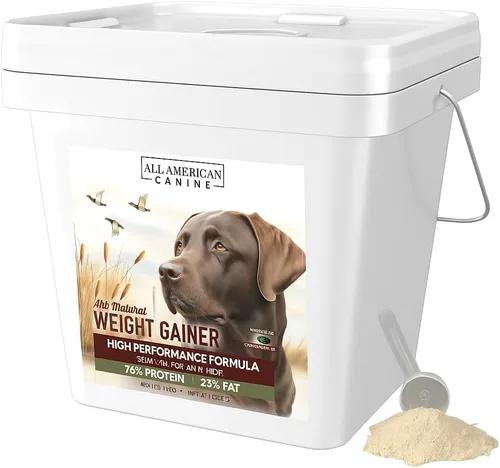 Vista 9 de All American Canine Ganador de peso para perros – Suplemento alimenticio para perros alto en calorías y proteína en polvo para un rápido aumento