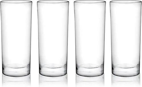 Vista 8 de Vasos altos True, juego de 4 vasos altos de vidrio para cócteles, mojito, té helado, jugos, agua con gas, vasos de cocina, vasos para bar en casa