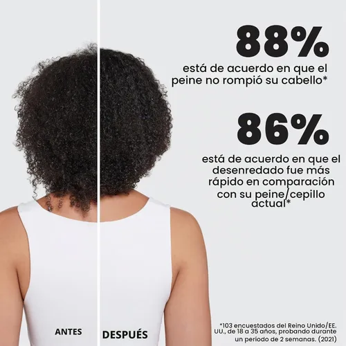 Vista 6 de Tangle Teezer Peine de dientes anchos para cabello rizado, peine desenredante de doble cara para todo tipo de cabello, desenredante húmedo y seco