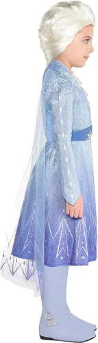 Vista 2 de Party City Disfraz de Halloween Elsa Act 2 para niñas, Frozen 2, incluye vestido, Multicolor