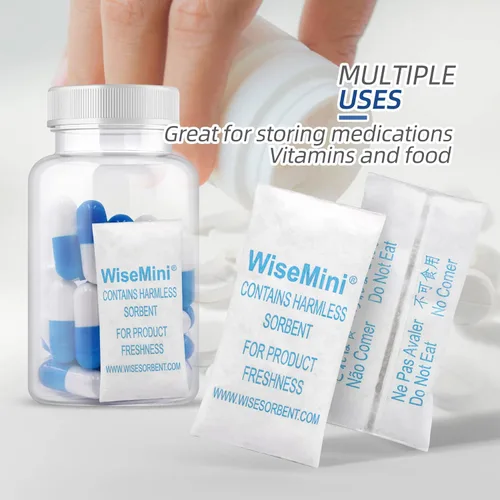 Vista 2 de Wisesorb Paquetes de gel de sílice de 0.18 oz, paquete de 60 paquetes desecantes, paquetes de humedad, absorbentes de humedad para almacenamiento