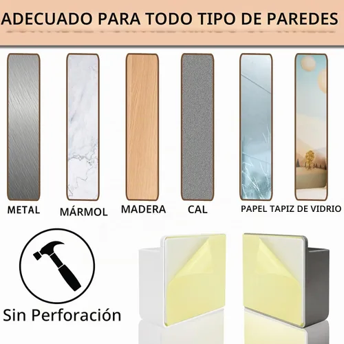 Vista 7 de TiciKim 2 soportes de pared para teléfono celular, soporte adhesivo para teléfono celular con orificio de recepción de cable de datos, soporte