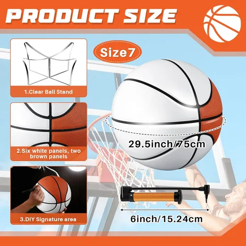 Vista 2 de Hiboom 1 Set Autograph Basketball with Acrylic Stand 1/3 marrón