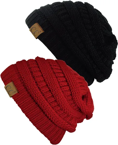 Vista 33 de Gorro a la moda de tejido suave abultado, cálido y elástico de C.C