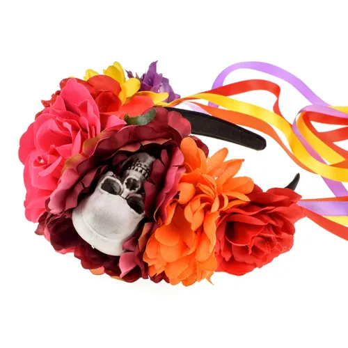 Vista 2 de Vividsun - Diadema con diseño de flores mexicanas para disfraz, Gratis