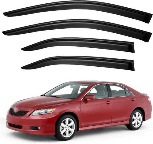 Vista 142 de YQAUTEC - Viseras para ventana, protectores contra la lluvia, compatibles con Subaru WRX 2015-2021, deflectores de viento para ventanas, viseras