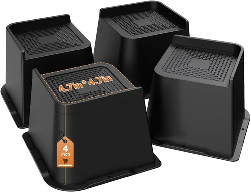 Vista 22 de MYMULIKE Elevadores de Cama Resistentes, Elevadores de Muebles de Gran Tamaño, Soporta Hasta 6000 Libras, Eleva 1 Pulgada para Sillón, Sofá, Mesa