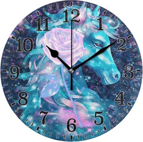 Vista 15 de JUNZAN Reloj de bañera con vino romántico espumoso y velas, reloj de pared silencioso de 10 pulgadas, pequeño reloj redondo, decoración de cocina