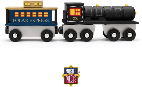 Vista 2 de MasterPieces The Polar Express Train – Juego de Motor y Furgón de Cola de Madera Edición de Coleccionista de 2 Piezas – Conexión Magnética
