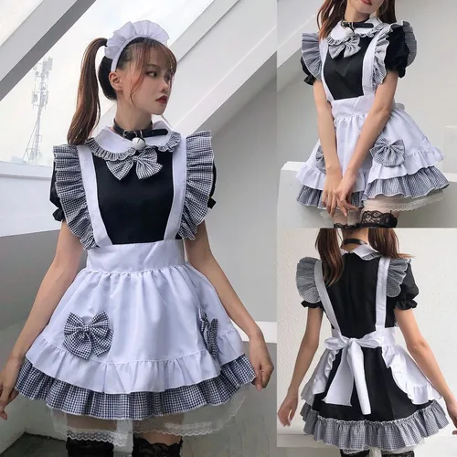 Vista 2 de SHOPESSA Cosplay Costumes for Women Maid Cute Halloween 4 Piece Dress Oktoberfest Dress Medieval Renaissance Princess Dress