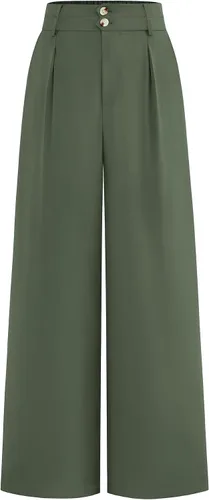 Vista 15 de BTFBM Pantalones de vestir de pierna ancha para mujer, trajes casuales de Negro
