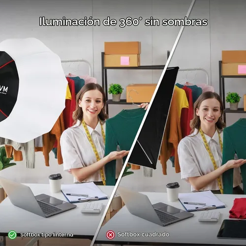 Vista 6 de GVM - Modificador de luz suave para linterna de 26 pulgadas/25.6 in, ajuste rápido, plegable, para GVM SD80D SD200B SD300B SD400B SD500B SD650B