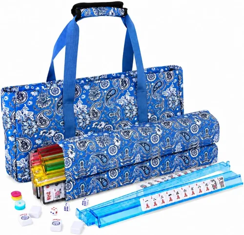 Vista 11 de Mahjong - Bolsas de azulejos con cremallera, bolsa Mahjong para azulejos Rojo Impreso