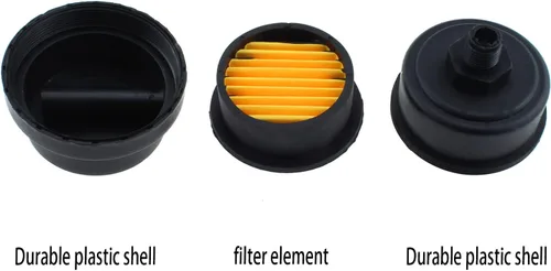 Vista 2 de 2 unids 1/4 "PT 0.512 in compresor de aire silenciador filtro, compresor de aire de metal negro filtro de admisión silenciador silenciador