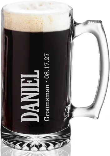 Vista 7 de Lifetime Creations Taza de cerveza personalizada grabada con el padre de la novia, 25 onzas, regalo de boda para papá, apto para lavavajillas