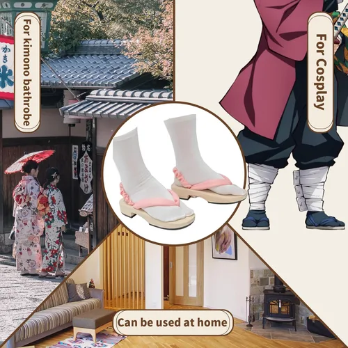 Vista 6 de Anime Unisex Cosplay Versátil Verano Madera Zueco Zapatos Japonés Cosplay Oshitari Prop