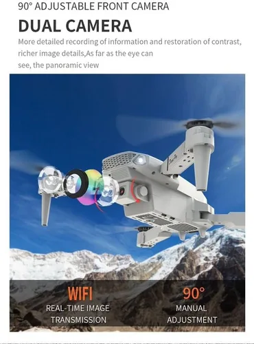 Vista 4 de E88 pantalla drone doble cámara plegable fotografía aérea control remoto avión piloto avión quadcopter drone Mini Folding USB Charging Dual Camera