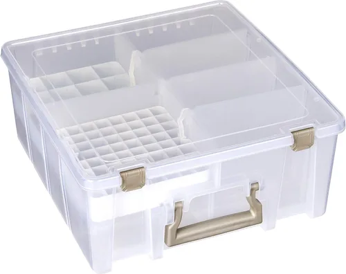 Vista 32 de ArtBin 6993SP Super Satchel Double Deep con bandeja de accesorios para manualidades en papel, transparente, 1 bolsa y 1 bandeja