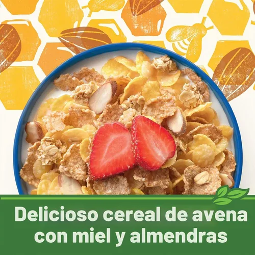 Vista 4 de Cascadian Farm Honey Oat Crunch con Almendras, Cereal Orgánico, Hecho con Grano Entero, 14.4 oz Contains Kernza Grain to Help Mitigate Climate