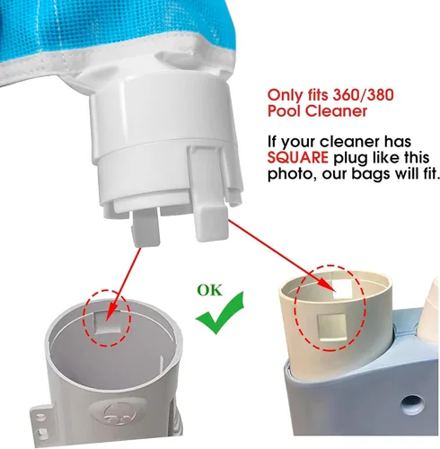 Vista 2 de 360 bolsas de hojas para limpiar piscinas con cremallera de mayor capacidad 9-100-1012 - Red de repuesto compatible con Zodiac Polaris 360 380