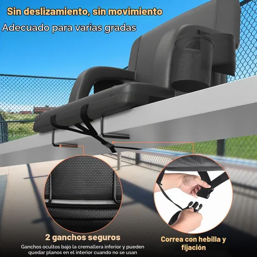 Vista 4 de Suteck - Asientos de estadio con calefacción para gradas, 21 pulgadas de ancho con calor USB de 3 niveles