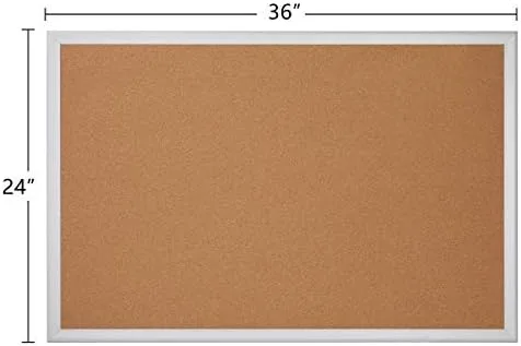 Vista 2 de Office Depot - Tablón de anuncios de corcho con marco de aluminio, 24 x 36 pulgadas