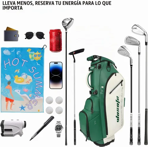 Vista 3 de WOSOFE 14-Way Golf Stand Bag, PU Leather Golf Bag with Full-Length Dividers