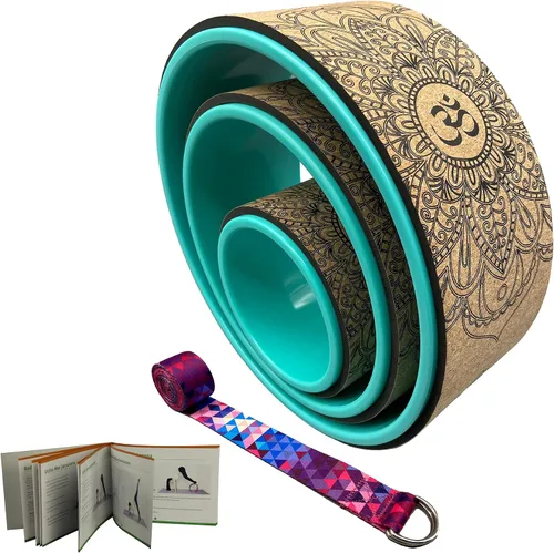 Vista 8 de Aozora Yoga Wheel 13" with Most Detailed Book Step by Step Guide on How to Do 30+ Poses! Perfect for Stretching and Improving Backbends