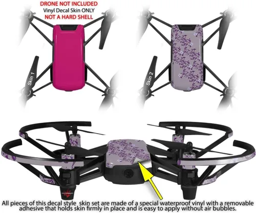 Vista 2 de Skin Decal Wrap Pack 2 para DJI Ryze Tello Drone Solids Collection Fushia Drone no incluido