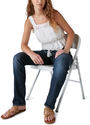 Vista 6 de Lucky Brand Sweet Straight de talle medio en Olancha Destructed