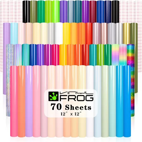 Vista 8 de VINYL FROG Paquete de 14 láminas de vinilo adhesivo pastel boho 14 hojas de vinilo mate