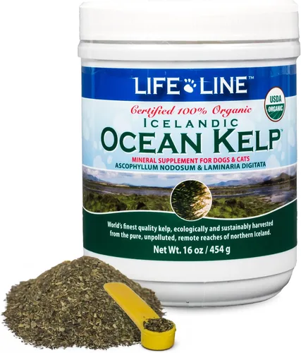 Vista 9 de Life Line - Suplemento orgánico de algas oceánicas para perros, gatos, caballos y ganado Fuente natural de yodo para la piel, pelaje brillante