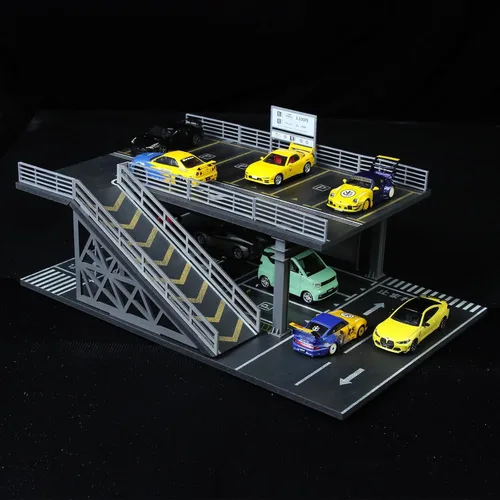 Vista 10 de Organizador de vitrina de coche fundido a presión a escala 1/64 - Diorama Barandilla horizontal