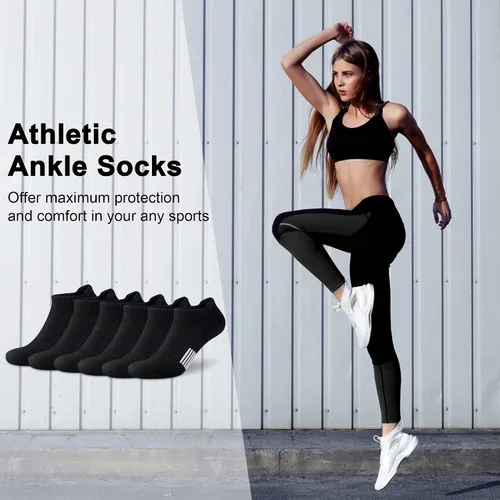Vista 6 de Calcetines tobilleros para mujer, atléticos, para correr, cómodos, acolchados, 356 pares