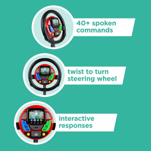 Vista 6 de Casdon Volante GPS. Juguete de conducción interactivo para niños de 18 meses en adelante. Cuenta con comandos hablados y sonidos realistas. Aumenta