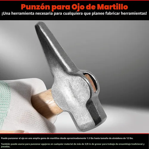 Vista 3 de Herrero Hammer Eye Punch Top Herramientas utilizadas con un golpeador ideal para forja en caliente
