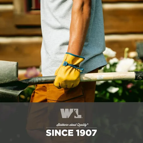 Vista 6 de Wells Lamont Guantes de trabajo de cuero HydraHyde sin cordones para hombre