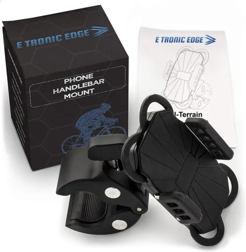 Vista 8 de E Tronic Edge Soporte de teléfono para bicicleta – Soporte giratorio para teléfono celular para manillar de bicicleta compatible con iPhone 12, 11
